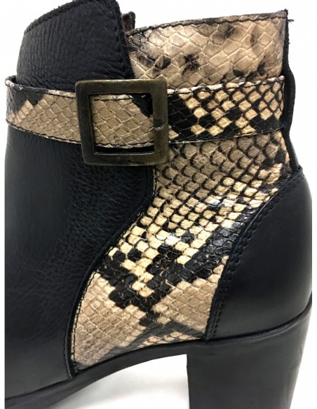 Women s leather and imitation snakeskin boots