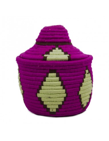 Kabash Design Berbermand van riet en gekleurde wol magenta