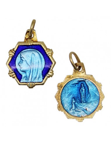 Medal of the Apparition of Lourdes enamelled