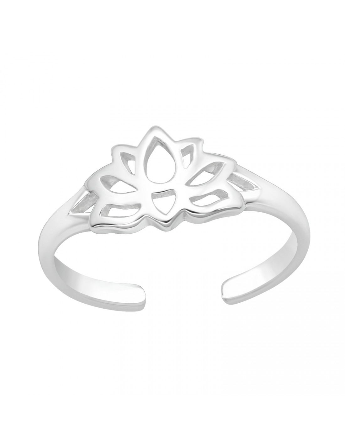 Sterling Silver Lotus Flower Adjustable Cute Toe Ring Set: 40432215982149 |  Canada