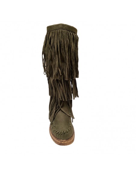 Minnetonka fringe boots green