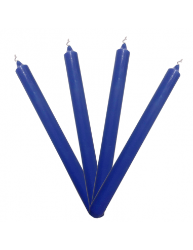 Candles colored in the mass dark blue MH - set 4 pcs