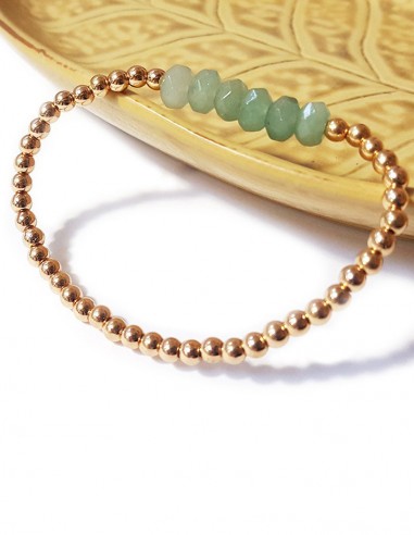 Bracelet with golden beads and faceted aventurine