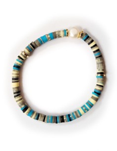 Handmade multicolored bohemian bracelet - blue
