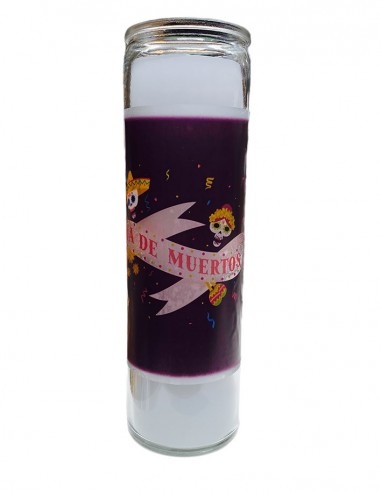 Dia de Los Muertos 7-day candle in glass - banner