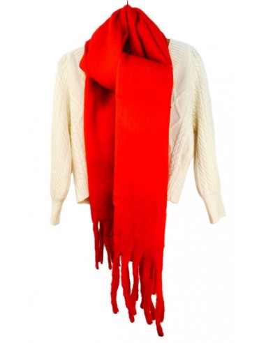 Solid red scarf - thick, soft and very warm