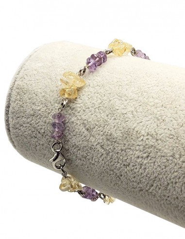 925er Silberarmband aus Amethyst und Citrin