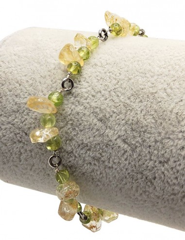 Bracelet argent 925 en citrine et aventurine