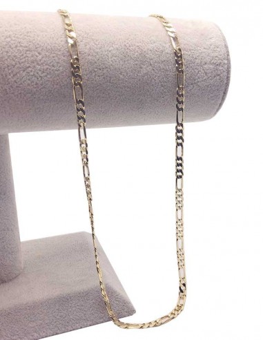 Thick 14k gold-plated figaro chain - 50 cm