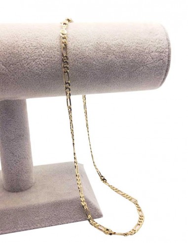 Thick 14k gold-plated figaro chain - 45 cm