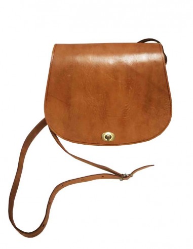 Rounded leather bag with metal clasp - 1