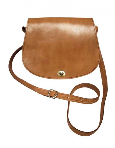 Handmade caramel leather crossbody bag